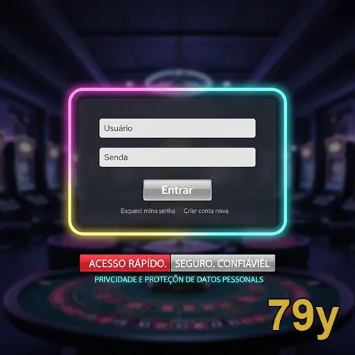 Tela de login do aplicativo 79y para acesso ao cassino.
