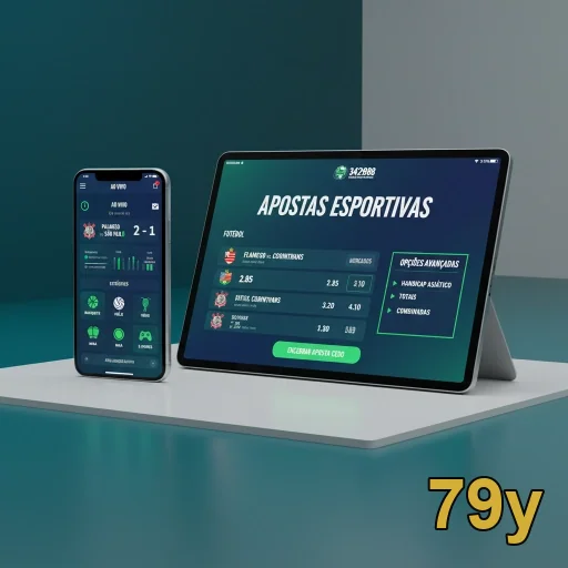 Interface de apostas esportivas no dispositivo móvel e tablet 79y.