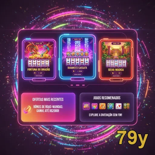 Interface do aplicativo 79y mostrando diferentes slot games.