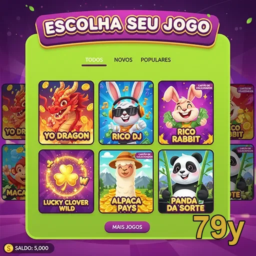 Interface da 79y com jogos VIP selecionados como Yo Dragon.