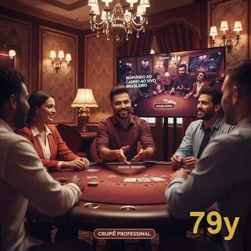 Jogadores em mesa de cassino no aplicativo 79y.