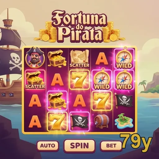 Interface do jogo 'Fortuna do Pirata' no 79y.