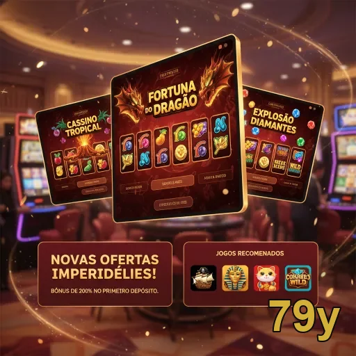 Interface do 79y com jogos de slots ao vivo destacados.