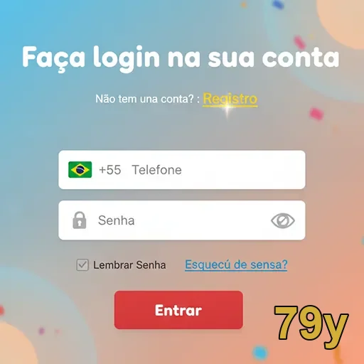 Tela de login do site 79y para jogadores VIP.
