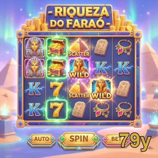 Máquina caça-níqueis Riqueza do Faraó na plataforma 79y.