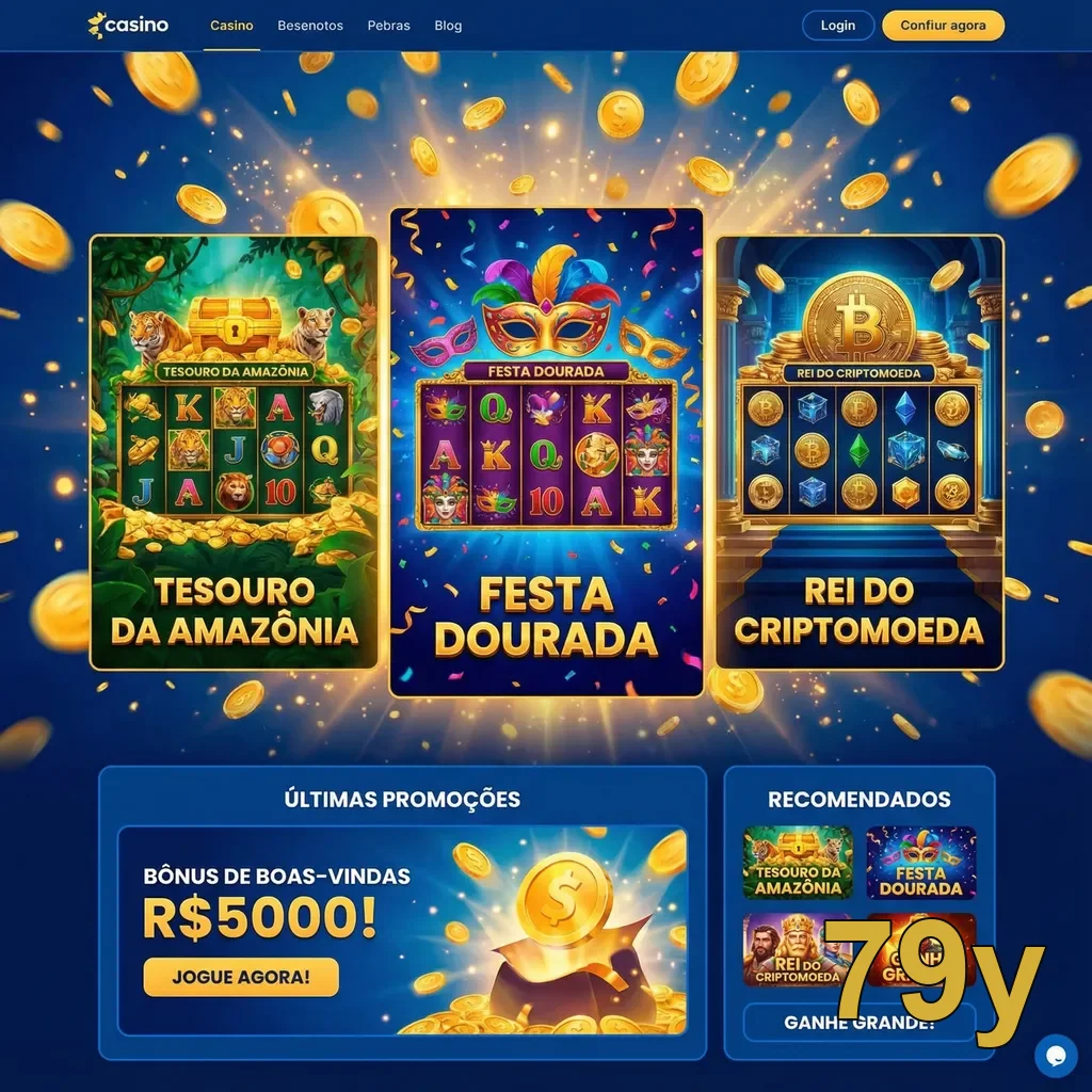 Interface visual de serviços VIP da 79y com jogos de cassino.
