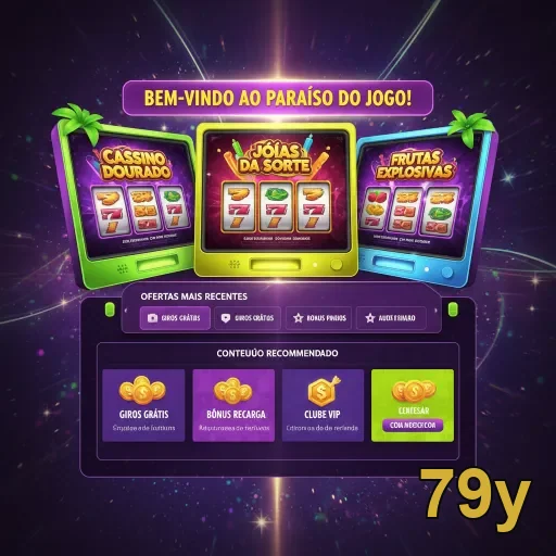 Tela da 79y apresentando serviços VIP e opções de jogos.