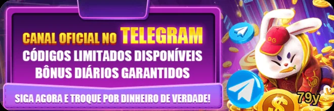 Imagem do canal oficial no Telegram de 79y com bônus diários.