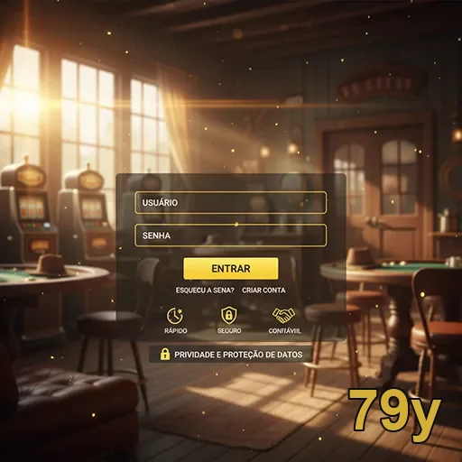 Tela de login do 79y destacando suporte VIP ao jogador.